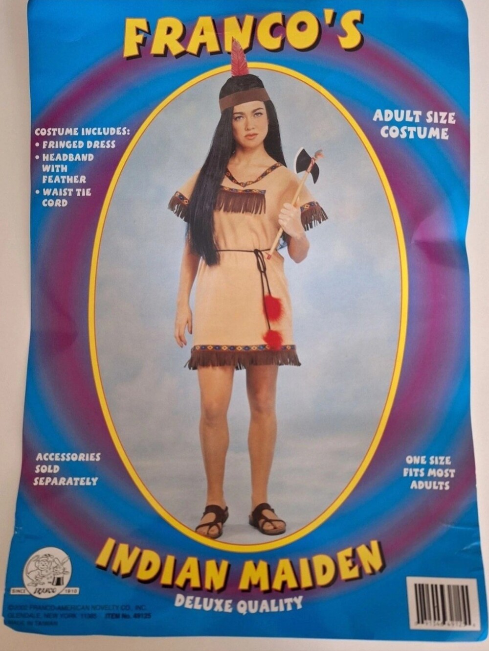 Native American Princess Halloween Costume Dress Headband Belt Lg 12-14